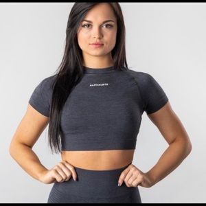 Alphalete Galaxy Grey Crop
